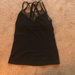 Alo cross back top with mesh detail